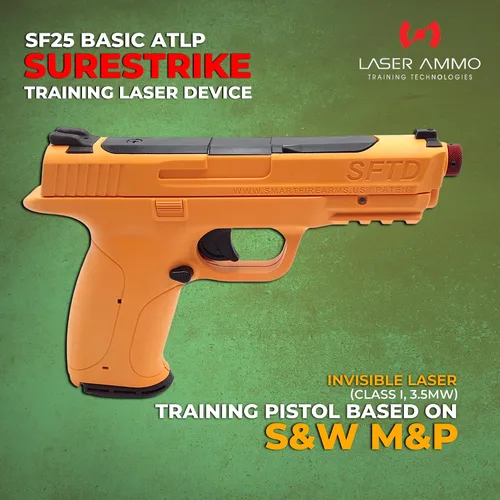 Vista 2 de Pistola de entrenamiento láser avanzada con láser de entrenamiento rojo o invisible (Clase I, 3.5 mW) Elija la opción a continuación - Pistola