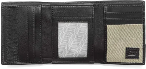 Vista 2 de Skechers Cartera de cuero RFID con bolsillo abatible para hombre