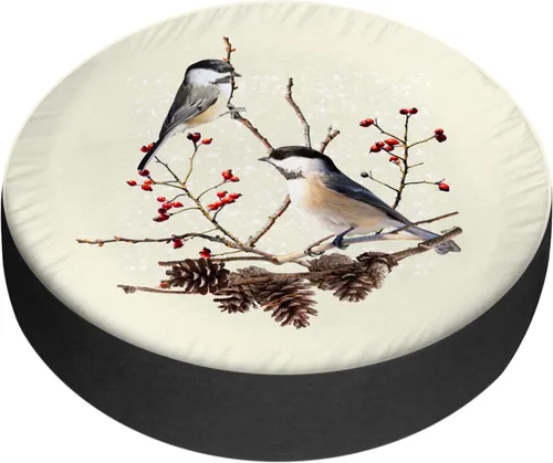 Vista 7 de Cubierta de neumático de repuesto para remolque, protector de pájaros de chickadee para remolque, RV, camioneta, SUV, camión, cámper y muchos