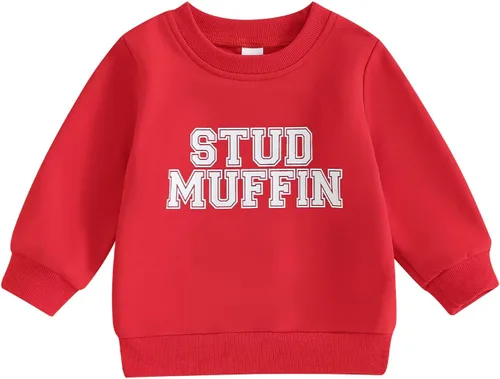Vista 149 de Traje de San Valentín para bebé, niña, niño, traje de San Valentín, sudadera de manga larga con estampado de corazón