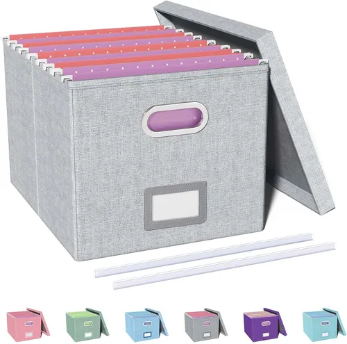 Vista 17 de Oterri Organizador de Archivos, Caja de Archivos, Gabinete de Archivos para Almacenamiento de Carpetas de Archivos Tamaño Carta, Organizador