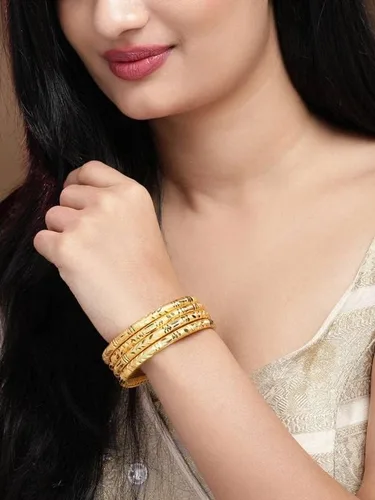 Vista 9 de Bangles Indian Rajasthani Handmade Meena Work Gold Plated Ad size 2.8 inch normal size Traditional Jewelry gifting wedding 6364