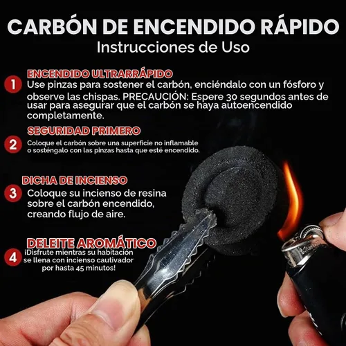 Vista 3 de Sunlight Charcoal, 10 tabletas de carbón de luz rápida, discos de carbón, rollos de carbón de 1.299 in, paquete de 10 briquetas de carbón