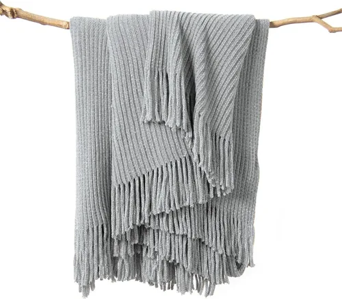 Vista 15 de lifein Manta de felpilla de 50 x 60 pulgadas, suave manta de punto bohemio para sofá, acogedora decoración de casa de campo, manta ligera para todas