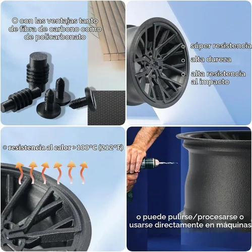 Vista 5 de Filamento de fibra de carbono PRILINE, filamento de fibra de carbono y policarbonato para impresora 3D de 1.75 mm, filamento de fibra de carbono