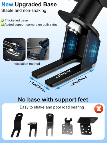 Vista 5 de Soporte para tablet para camión, con bloqueo de seguridad, riel de asiento antirrobo, soporte para tableta para automóvil/camión, soporte de iPad