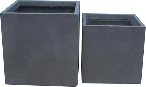 Vista 39 de Kante Macetero rectangular de hormigón de 23.2 pulgadas de largo, macetas grandes para interiores y exteriores con orificio de drenaje y tapón