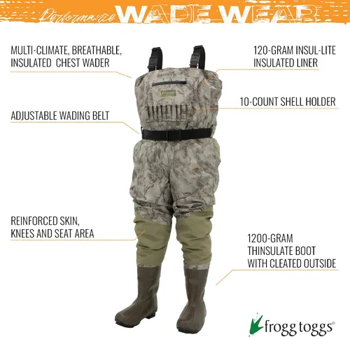 Vista 2 de FROGG TOGGS Vadeador de pecho para hombre Grand Refuge 2.0 de tamaño regular transpirable y aislado