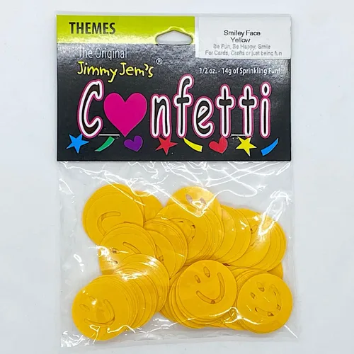 Vista 2 de Confeti Smiley Face Amarillo - Paquete al por menor #9252 QS0