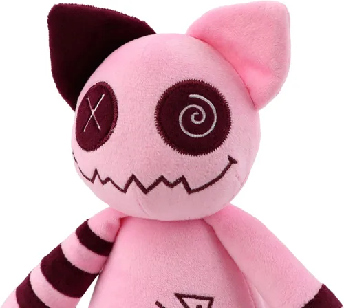 Vista 2 de Gato de peluche de estilo gótico, juguetes de peluche de zombis, muñeca de felpa suave de gato, adorable regalo de animal tapado para niños