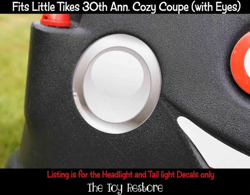Vista 3 de Toy Restore - Calcomanías de repuesto para Little Tikes 30th Cozy Coupe Car Smooth Car y luces traseras
