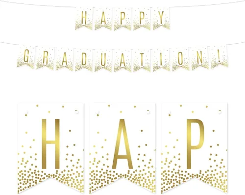 Vista 21 de Andaz Press Decoraciones divertidas de pancarta con diseño de confeti dorado metálico sobre blanco para fiestas de jubilación, la aventura comienza