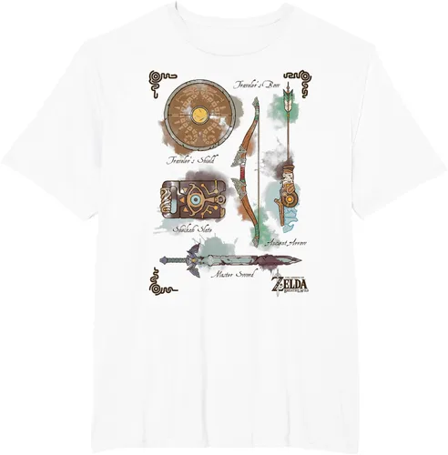 Vista 10 de Zelda Breath of The Wild Link Inventory - Camiseta gráfica Gris Oscuro