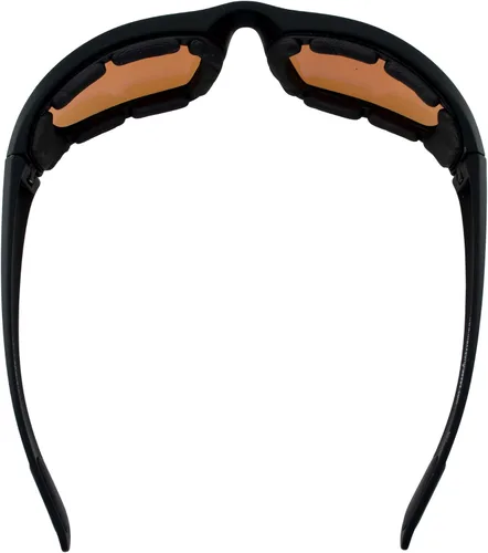 Vista 4 de MAXX Gafas de sol acolchadas de espuma TR90 para motocicleta, montura negra con lentes ámbar HD