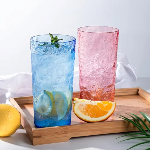 Vista 4 de KX-WARE Vasos de agua acrílicos de 26 onzas, vasos de plástico más grandes, juego de 8 colores mixtos