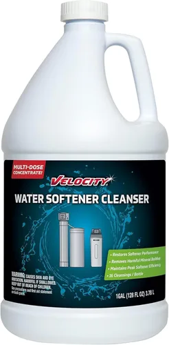 Vista 6 de Solución Limpiadora para Suavizador de Agua Velocity - 4 Usos por Botella. Restaura la Eficiencia. Elimina Contaminantes y Extiende la Vida