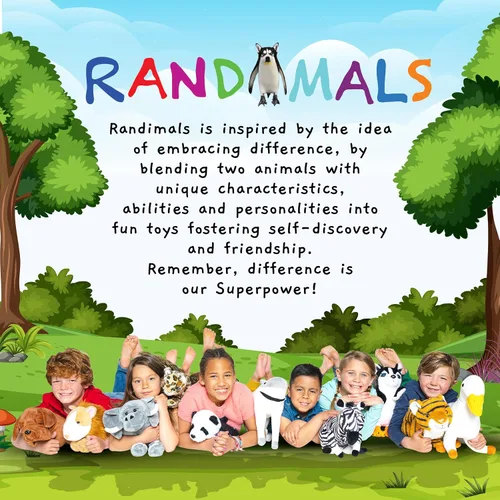 Vista 8 de Figuras Mini Randimal de Animales - Juguetes Realistas Híbridos de Caballo y Pato - Mezcla Única de Animales de Safari y Granja - Pequeñas
