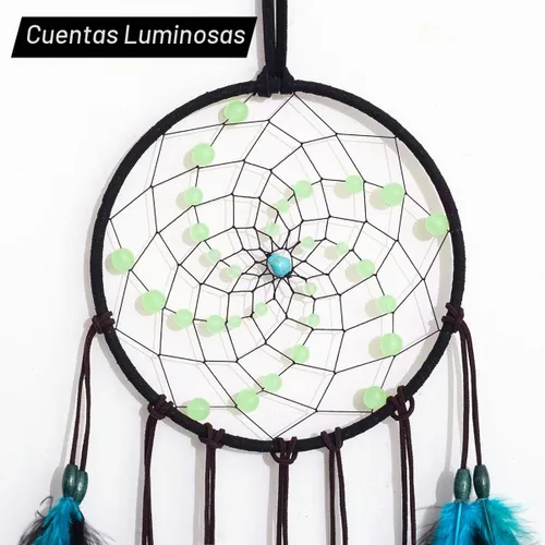 Vista 2 de Dream Catchers with Luminous Beads, Handmade Blue Dreamcatcher