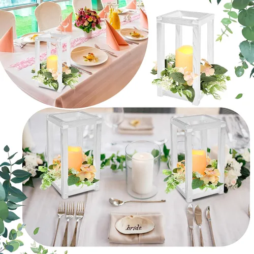 Vista 3 de Hushee Juego de 30 velas de madera para centros de mesa de boda, color Amarillo