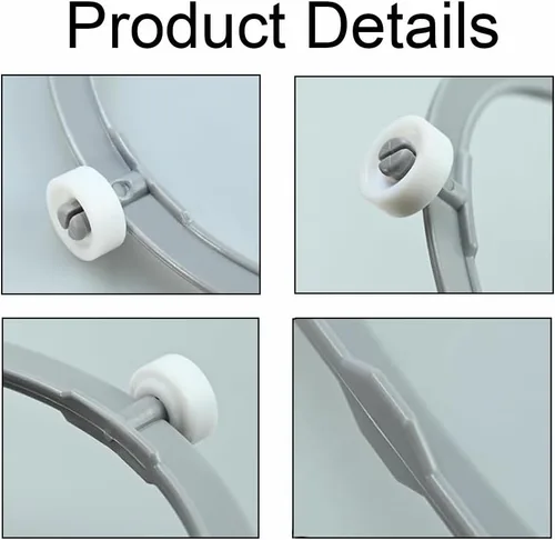 Vista 4 de TOP-MAX Microwave Turntable Support Ring Replacement - White Round 21.5cm (8.5in) Integrated Roller Track for Stable Oven Rotation