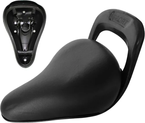 Vista 5 de Asiento de bicicleta para niños impermeable silla de bicicleta con mango de PU asiento de bicicleta elegante curvo reemplazo asiento de bicicleta