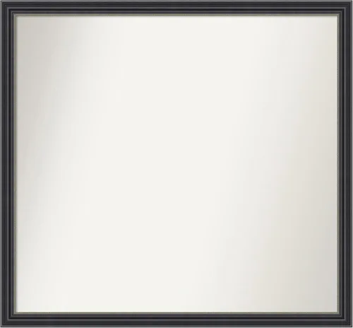 Vista 178 de Amanti Art Espejo de baño negro para sobre fregadero, 22 x 22 pulgadas, espejo de tocador cuadrado estrecho negro Avon, marco de madera casual