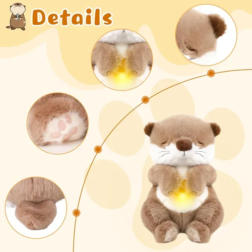 Vista 2 de Baby Comfort - Máquina de sonido de felpa con música, luces cálidas, momentos tranquilos para niños y adultos Peluche Que Respira
