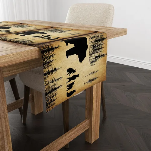 Vista 12 de YCness Camino de mesa con estampado de vaca, piel de vaca marrón, estilo occidental, decoración de casa de campo para el hogar, cocina, comedor, 13