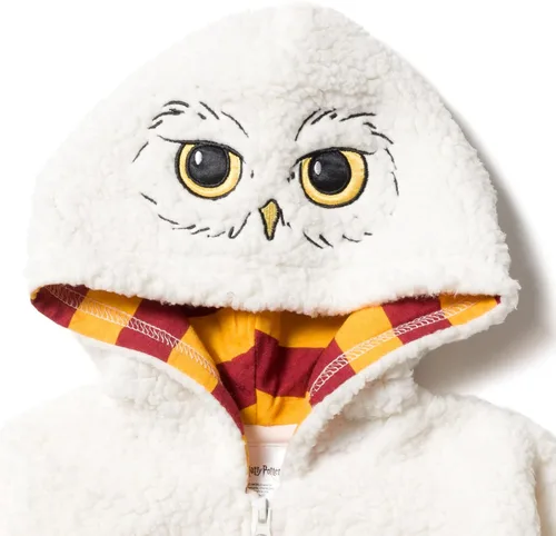 Vista 3 de Harry Potter Hedwig - Disfraz de vellón con cremallera para recién nacidos a niños pequeños