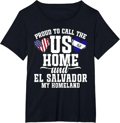 Vista 20 de Traje salvadoreño para hombre y mujer, camiseta de El Salvador con la bandera de Estados Unidos, Negro -, Pequeña