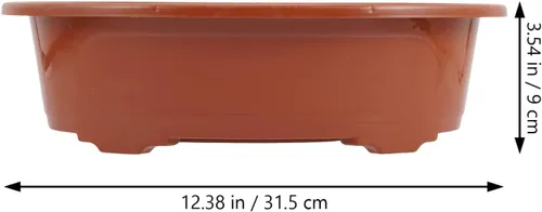 Vista 3 de DOITOOL 4 macetas ovaladas de entrenamiento para bonsái, maceta de plástico de 12 pulgadas con orificio de drenaje, maceta ovalada para decoración