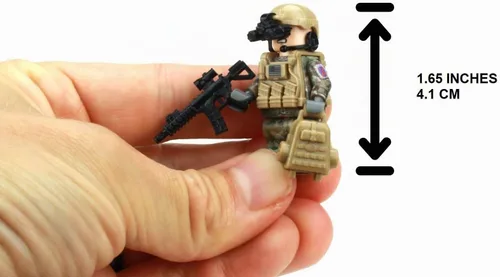 Vista 2 de Battle Brick Minifigura coleccionable del ejército OCP 10ª infantería de montaña personalizada coleccionable