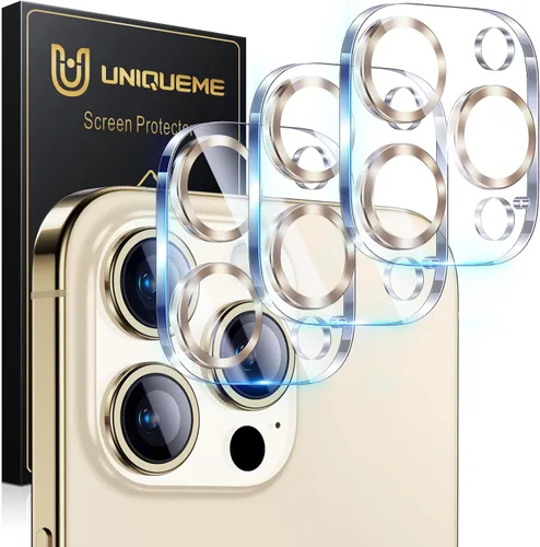 Vista 88 de UniqueMe para Paquete de 3 Protectores de Lente de Cámara para iPhone 15 Pro/iPhone 15 Pro Max, [Protección contra Caídas] [Compatible con Fundas]