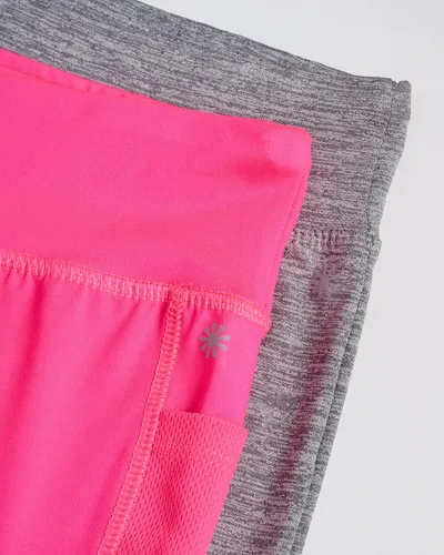 Vista 4 de Pantalones cortos de ciclismo para niñas, paquete de 4 pantalones cortos de compresión atlética de cintura alta para niñas, para baile, yoga