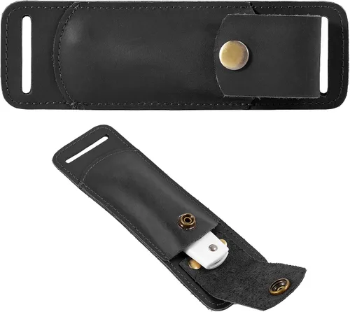 Vista 9 de Funda de cuchillo, funda de cuchillo con hebilla de cinturón, fundas de cuchillo de cuero para cinturón, funda de cuchillo plegable de bolsillo EDC