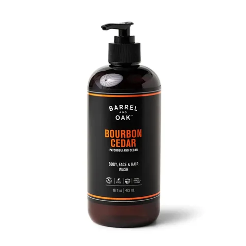 Vista 9 de Barrel & Oak Lavado todo en uno para cara, cabello y cuerpo, vegano e hidratante para la cara, champú y gel de baño para hombres, kit de aseo