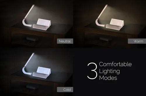 Vista 8 de Luxe lámpara de escritorio inalámbrica LED amigable a la vista, recargable, USB, hasta 40 horas de luz continua, control táctil, 6 niveles