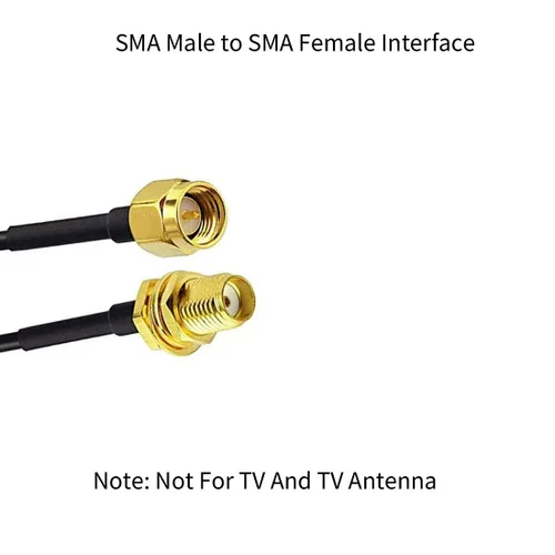 Vista 2 de Cable de extensión de antena WiFi de 3 pies RG174 RF SMA macho a SMA hembra Cable coaxial de baja pérdida chapado en oro coleta con adaptador