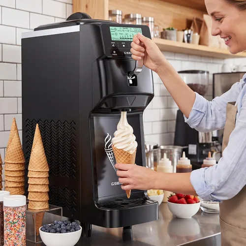 Vista 2 de Máquina para hacer helados de servicio suave comercial Negro
