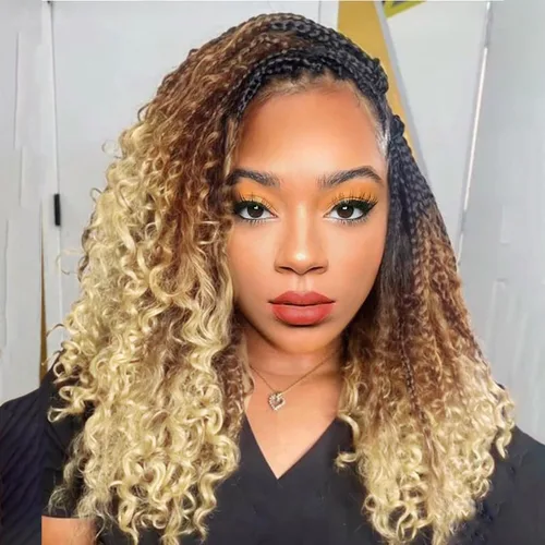 Vista 12 de Goddess Box Braids 1B3330 - Trenzas de ganchillo bohemias de 10 pulgadas para mujeres negras, paquete de 7 paquetes de trenzas bohemias preenlazadas