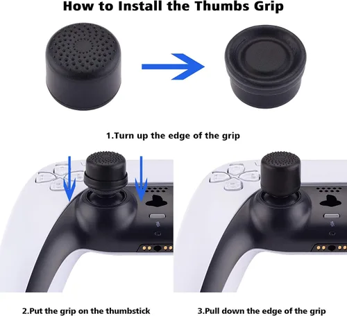 Vista 4 de PlayVital Tapas ergonómicas para joystick analógico blanco para Xbox Series XS, Xbox One, Xbox One XS, para PS5 para PS4, Switch Pro Controller