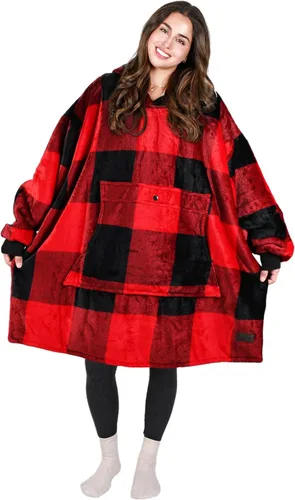 Vista 7 de Tirrinia - Sudadera con capucha de gran tamaño, manta de sherpa cómoda, reversible, gigante, para adultos, hombres, mujeres, adolescentes, esposa