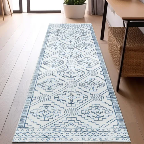 Vista 7 de jinchan - Tapete de pasillo marroquí de 2 x 6 pies con líneas, bohemio, lavable, para cocina, suave, geométrico, de lana sintética, antideslizante