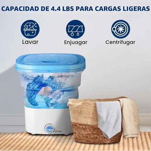 Vista 4 de Pure Clean Lavadora portátil de 15 litros – Mini lavadora plegable para ropa de bebé, ropa interior, ropa pequeña – Lavadora compacta