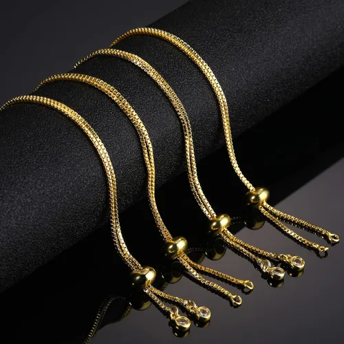 Vista 2 de Sureio 10 Piezas Pulseras Deslizantes Ajustables para Hacer Joyas Cadenas de Pulseras para Hacer Joyas DIY Accesorios Cadenas Extensoras con Dorado