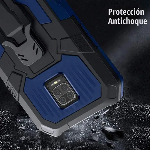 Vista 2 de Funda para Xiaomi Redmi Note 9s/9 Pro, con [2 unidades] Protector de pantalla de vidrio templado de grado militar híbrido de alta resistencia