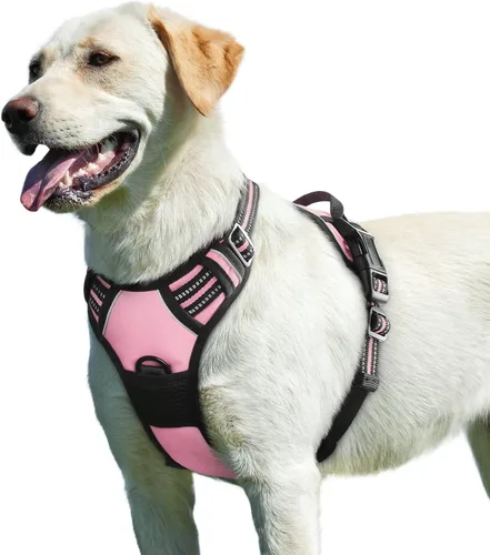 Vista 43 de Eagloo Arnés para perro pequeño, sin tirones, chaleco de servicio con tiras reflectantes y asa de control, ajustable y cómodo para caminar, arnés