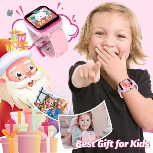 Vista 23 de Reloj inteligente para niños con juegos de rompecabezas, pantalla táctil HD, cámara de video, reproductor de música, podómetro, reloj despertador