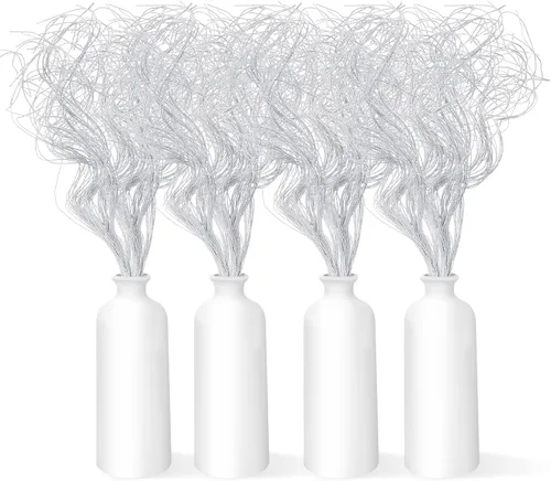 Vista 16 de Ramas Curly Ting Ting con Purpurina Ramas de Navidad Relleno para Jarrones Ramitas Curly Artificiales para Árbol de Navidad Guirnalda Corona