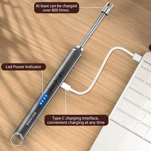 Vista 6 de RAYONNER Encendedor Eléctrico para Velas Encendedor USB Recargable Encendedor de Cuello Largo y Flexible Rellenos para Calcetines Navideños Regalos